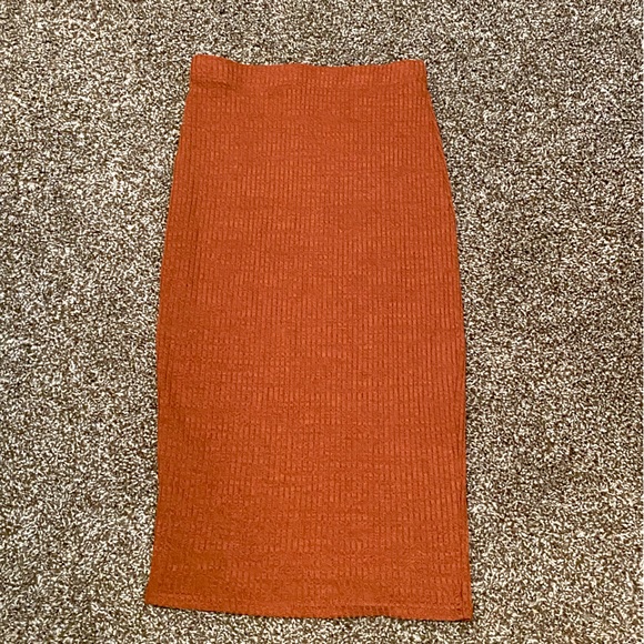 Burnt Orange Knit Skirt - Picture 2 of 2